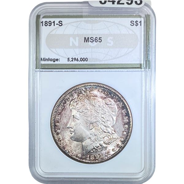 1891-S Morgan Silver Dollar NGS MS65