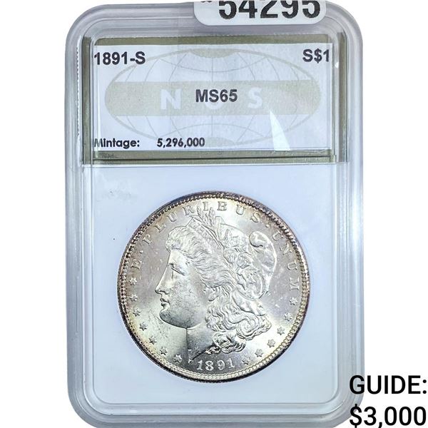 1891-S Morgan Silver Dollar NGS MS65