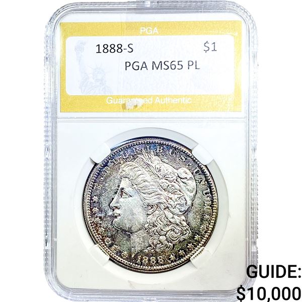 1888-S Morgan Silver Dollar PGA MS65 PL