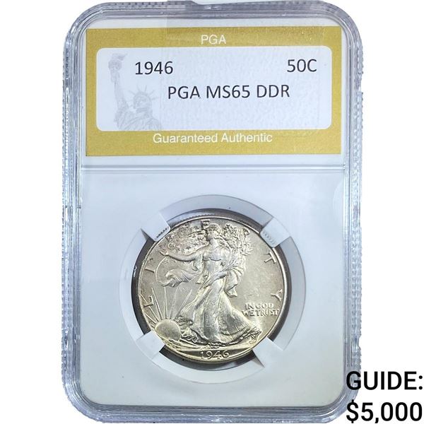 1946 Walking Liberty Half Dollar PGA MS65 DDR