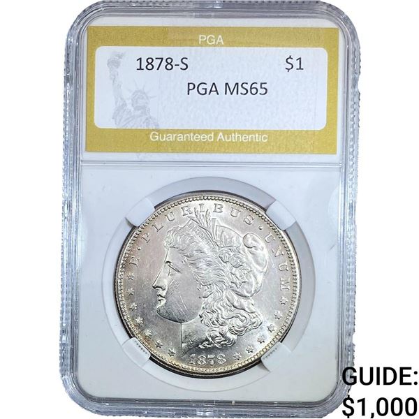 1878-S Morgan Silver Dollar PGA MS65