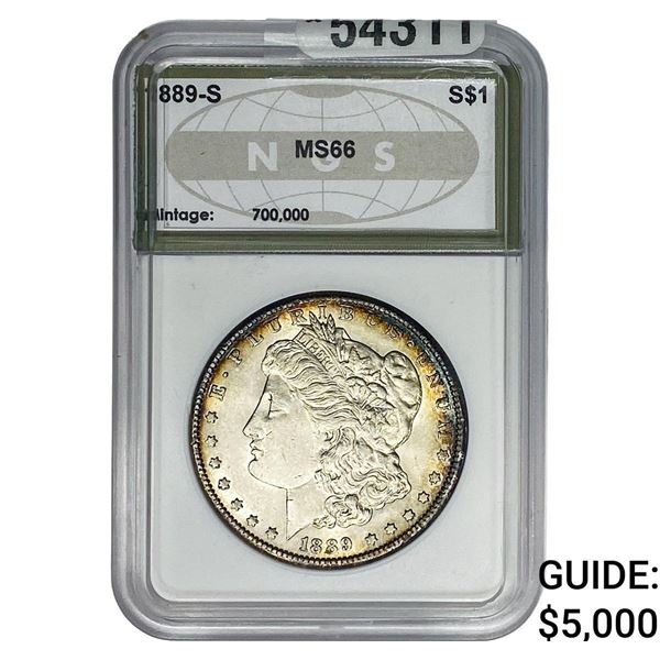 1889-S Morgan Silver Dollar PGA MS66