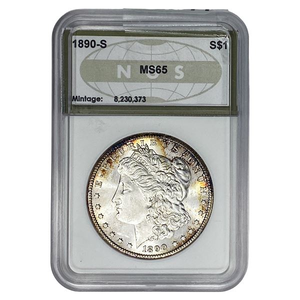 1890-S Morgan Silver Dollar NGS MS65