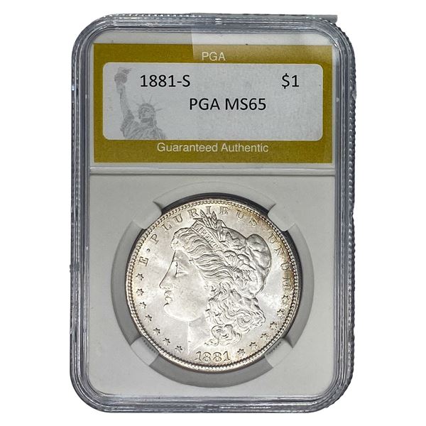 1881-S Morgan Silver Dollar PGA MS65