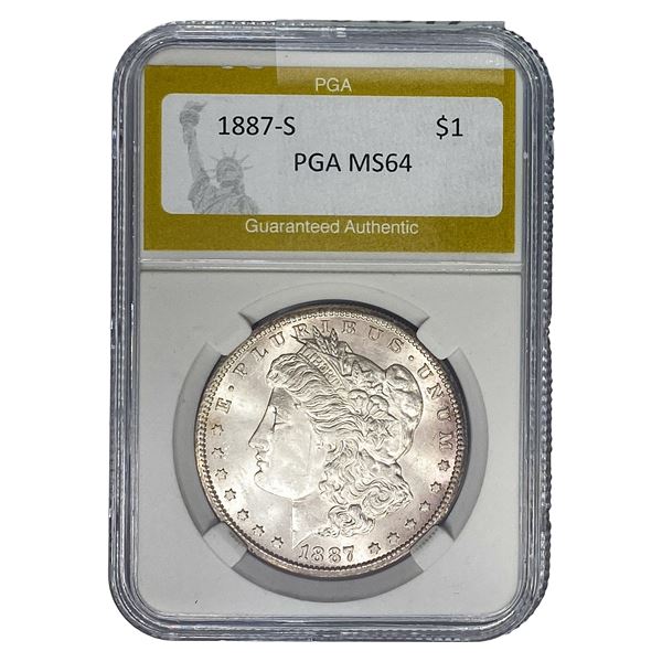 1887-S Morgan Silver Dollar PGA MS64