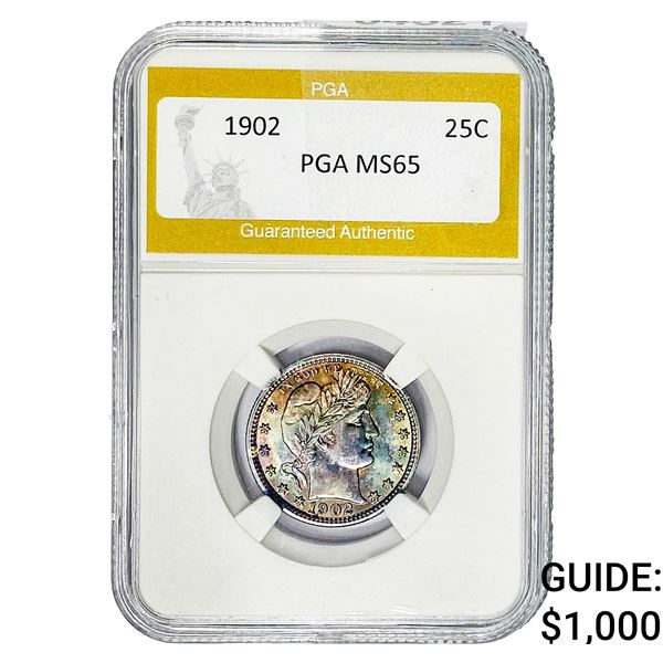 1902 Barber Quarter PGA MS65