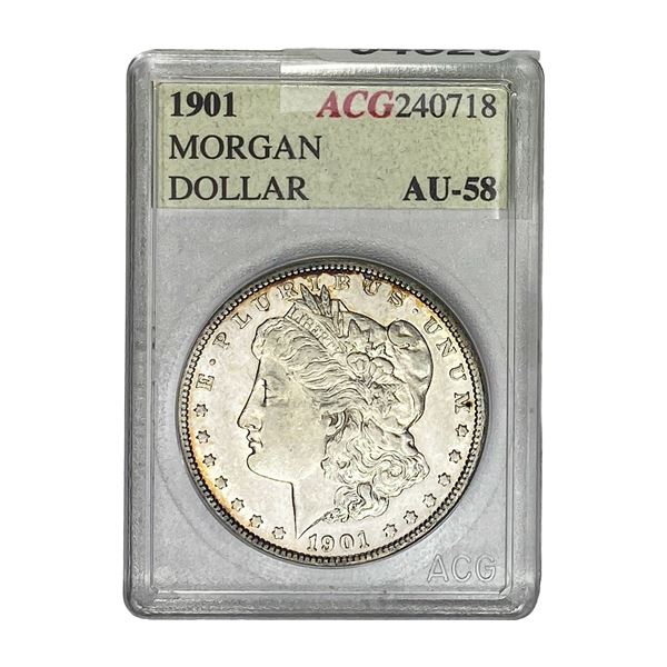 1901 Morgan Silver Dollar ACG AU58