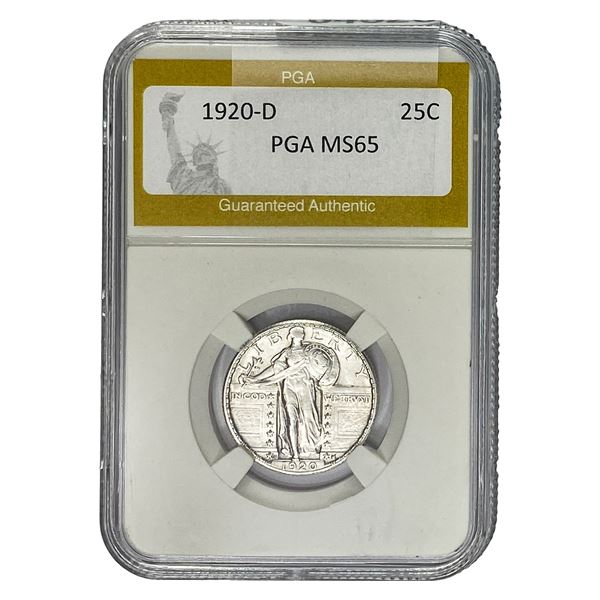 1920-D Standing Liberty Quarter PGA MS65