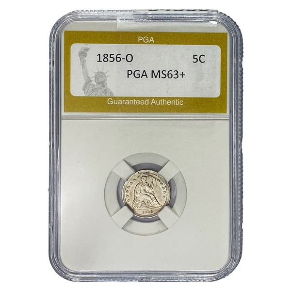 1856-O Seated Liberty Half Dime PGA MS63+