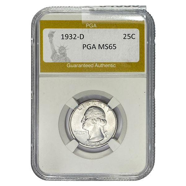 1932-D Washington Silver Quarter PGA MS65