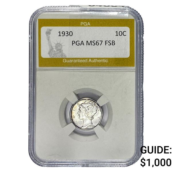 1930 Mercury Silver Dime PGA MS67 FSB