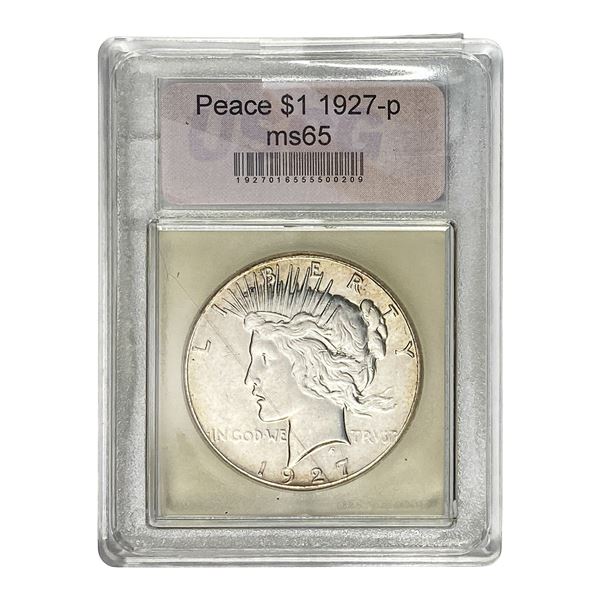 1927 Silver Peace Dollar USCG MS65
