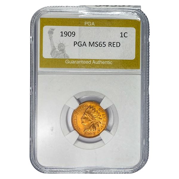 1909 Indian Head Cent PGA MS65 Red