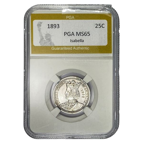 1893 Isabella Silver Quarter PGA MS65