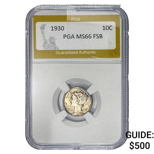 1930 Mercury Silver Dime PGA MS66 FSB