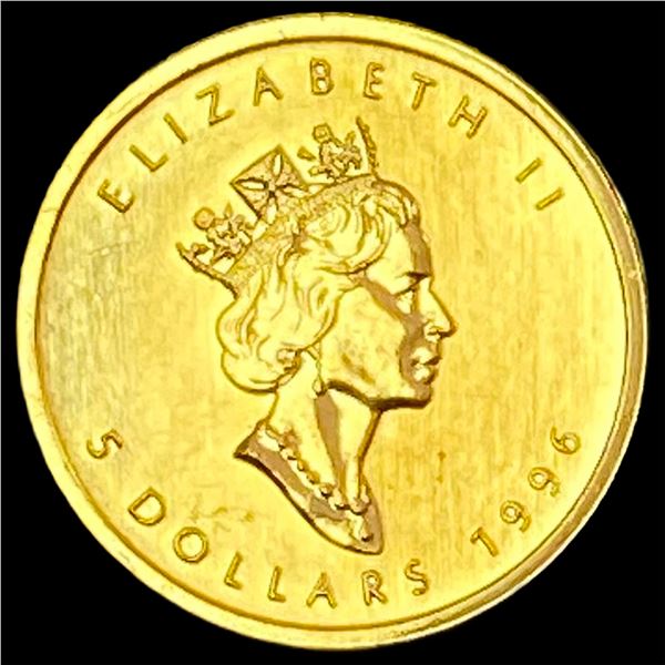 1996 1/10oz Gold Canadian $5 Maple Leaf SUPERB GEM BU