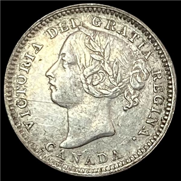 1890 Canada Silver 10 Cents Victoria NEARLY UNCIRCULATED