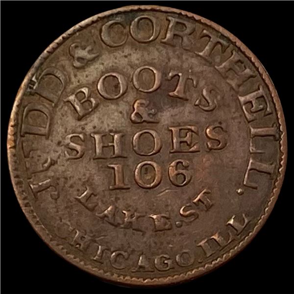 1863 Civil War Token-Business Card LIGHTLY CIRCULATED