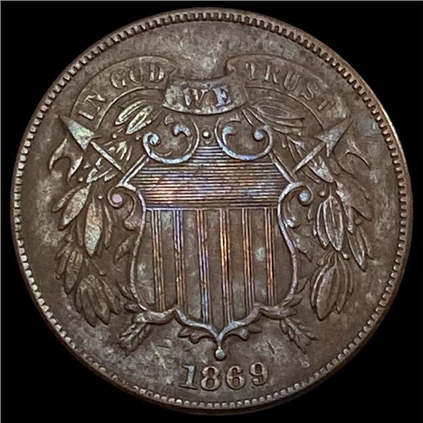 1869 Copper 2 Cents CLOSELY UNCIRCULATED
