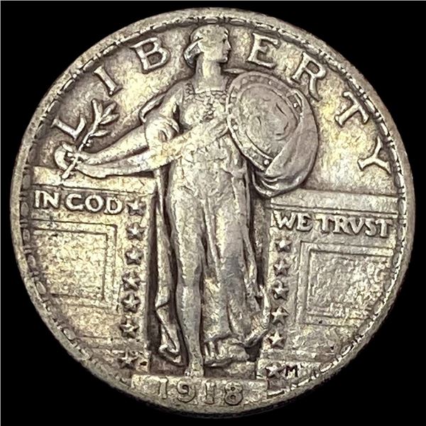 1918 Silver Standing Liberty Quarter NEAR UNC