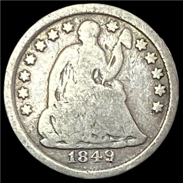 1849 Seated Liberty Half Dime NICELY CIRCULATED