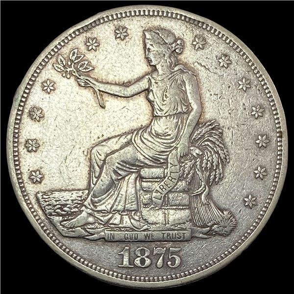 1875-CC Silver Trade Dollar LIGHTLY CIRCULATED