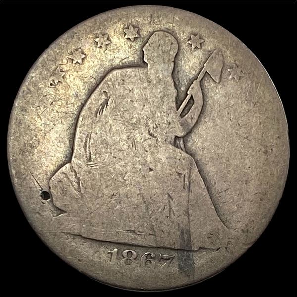 1867 Seated Liberty Half Dollar NICELY CIRCULATED