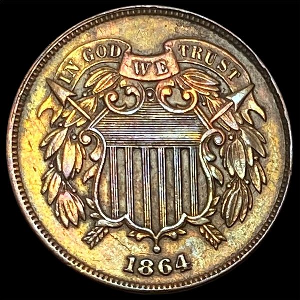 1864 Bronze Two-Cent Piece CLOSELY UNCIRCULATED