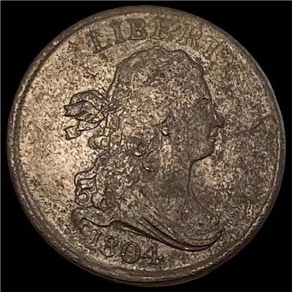 1804 No Stems Draped Bust Half Cent HIGH GRADE