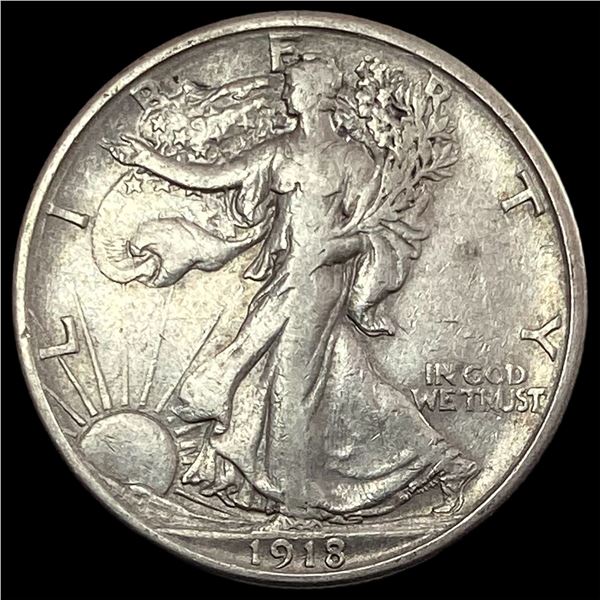 1918-S Walking Liberty Half Dollar ABOUT UNCIRCULATED
