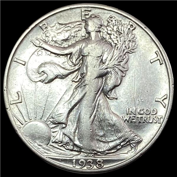 1938-D Silver Walking Liberty Half Dollar ABOUT UNCIRCULATED