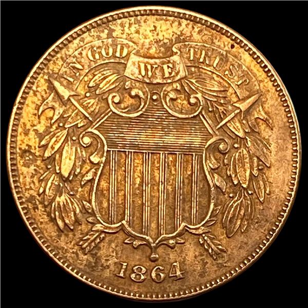 1864 Copper Two-Cent Piece CLOSELY UNCIRCULATED