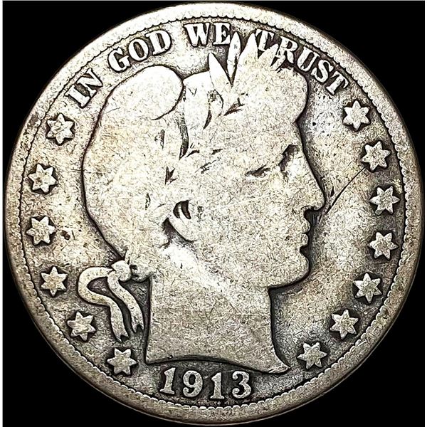 1913 Silver Barber Half Dollar NICELY CIRCULATED