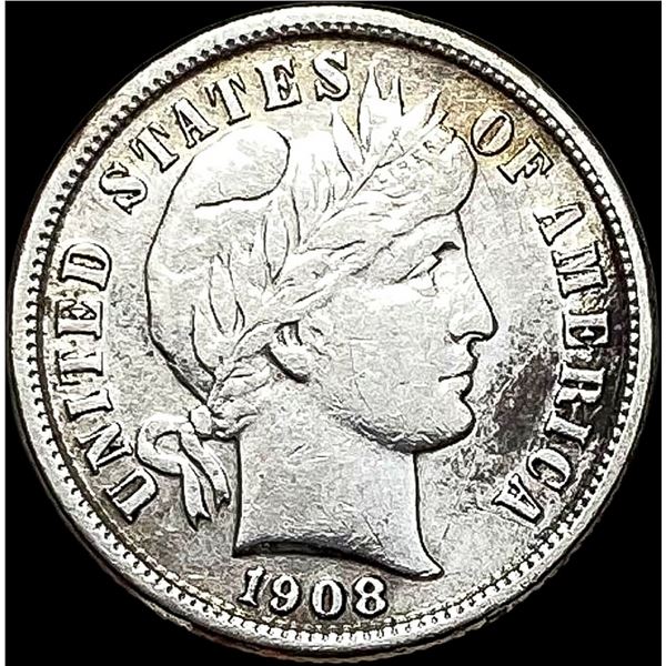 1908-S Silver Barber Dime NEARLY UNCIRCULATED