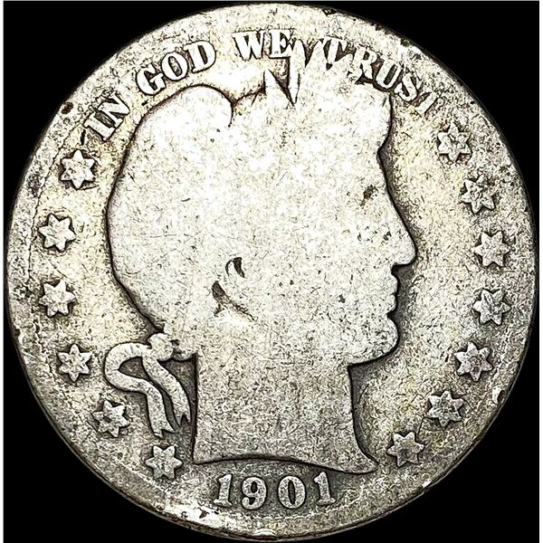 1901-S Silver Barber Half Dollar NICELY CIRCULATED