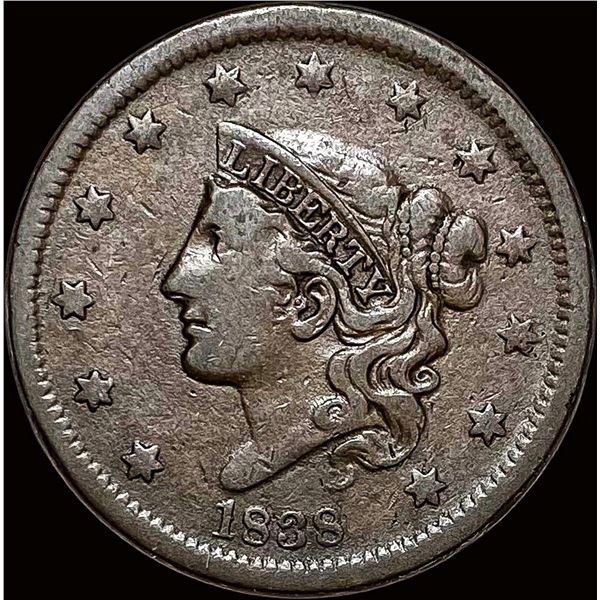 1838 Braided Hair Large Cent LIGHTLY CIRCULATED