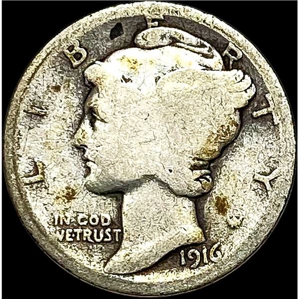 1916-D Silver Mercury Dime NICELY CIRCULATED