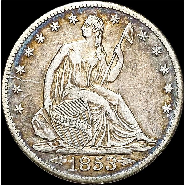 1853-O Arrows/Rays Seated Liberty Half Dollar NEARLY UNCIRCULATED