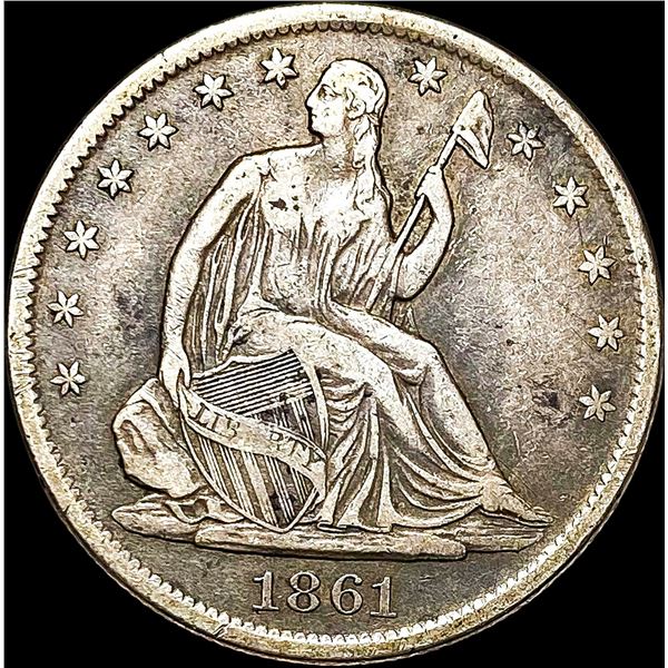 1861-S Seated Liberty Half Dollar ABOUT UNCIRCULATED