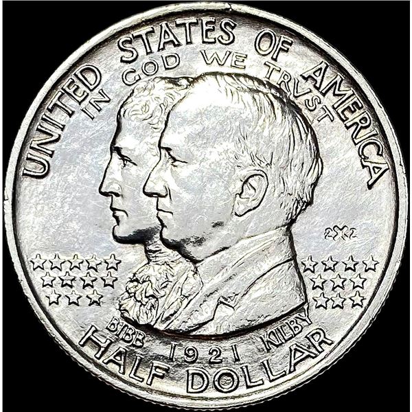 1921 2X2 Silver Half Dollar Alabama near unc