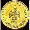 Image 2 : 1865 Mexico Gold 1 Peso-Maximilian UNCIRCULATED