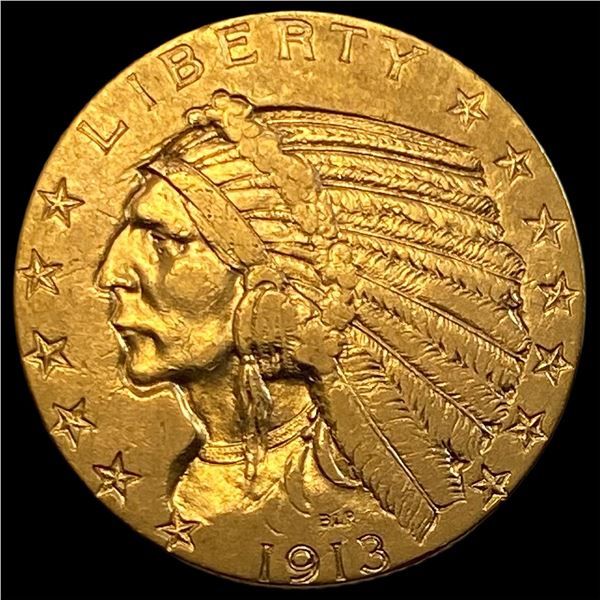 1913 Indian Head Half Eagle $5 Gold CLOSELY UNCIRCULATED