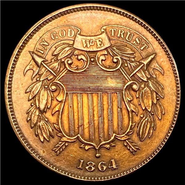 1864 Bronze Two-Cent Piece CLOSELY UNCIRCULATED