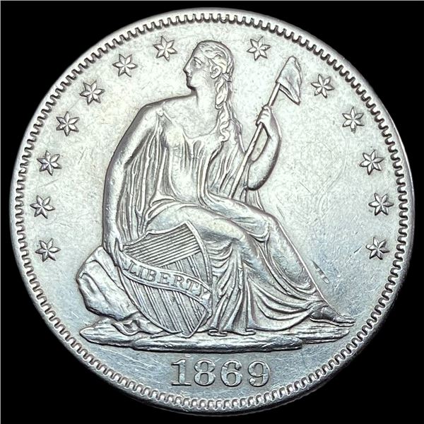 1869 Seated Liberty Half Dollar CHOICE AU