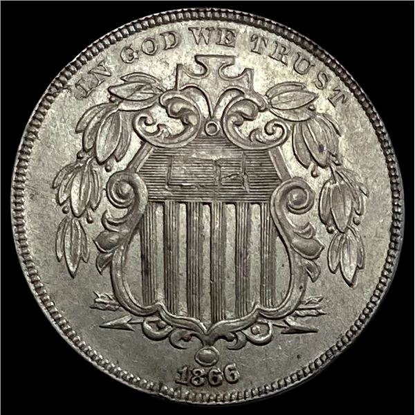 1866 Rays Shield Nickel CLOSELY UNCIRCULATED
