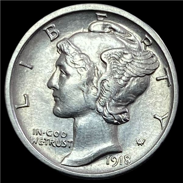 1918-S Silver Mercury Dime NEARLY UNCIRCULATED