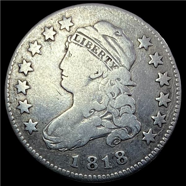 1818 Capped Bust Silver Quarter LIGHTLY CIRCULATED