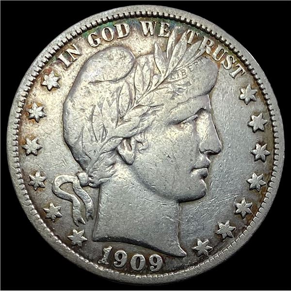 1909-S Silver Barber Half Dollar NEARLY UNCIRCULATED