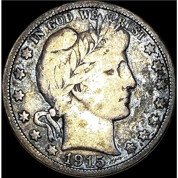 1915-S Silver Barber Half Dollar NICELY CIRCULATED