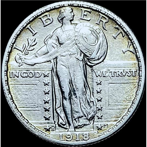 1918-S Silver Standing Liberty Quarter CHOICE AU